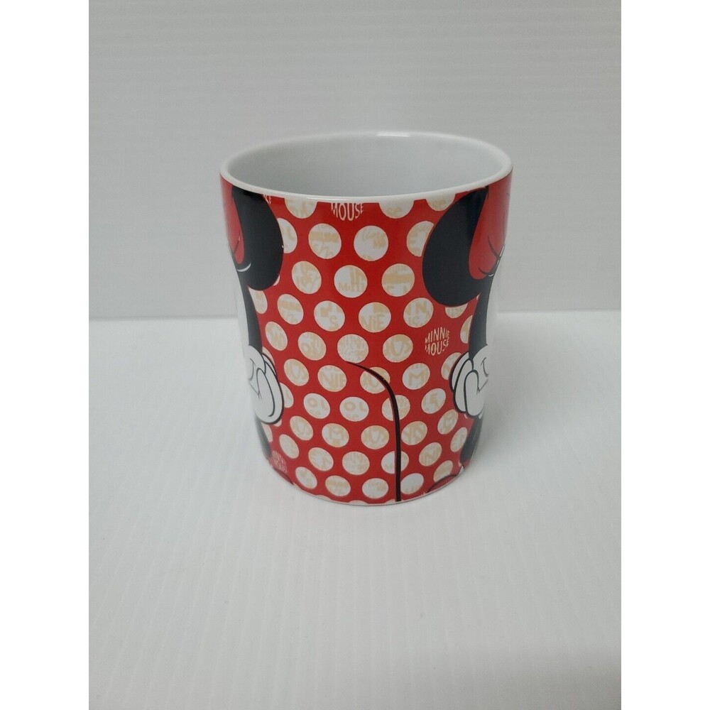 DISNEY Minnie Mouse Coffee Mug Microwave Dishwasher Safe Polka Dot 12oz. - Picture 3 of 5